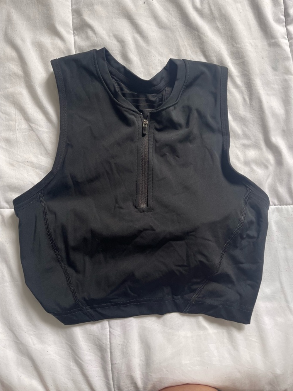 Nike Black Zip-Front Crop Top - Women